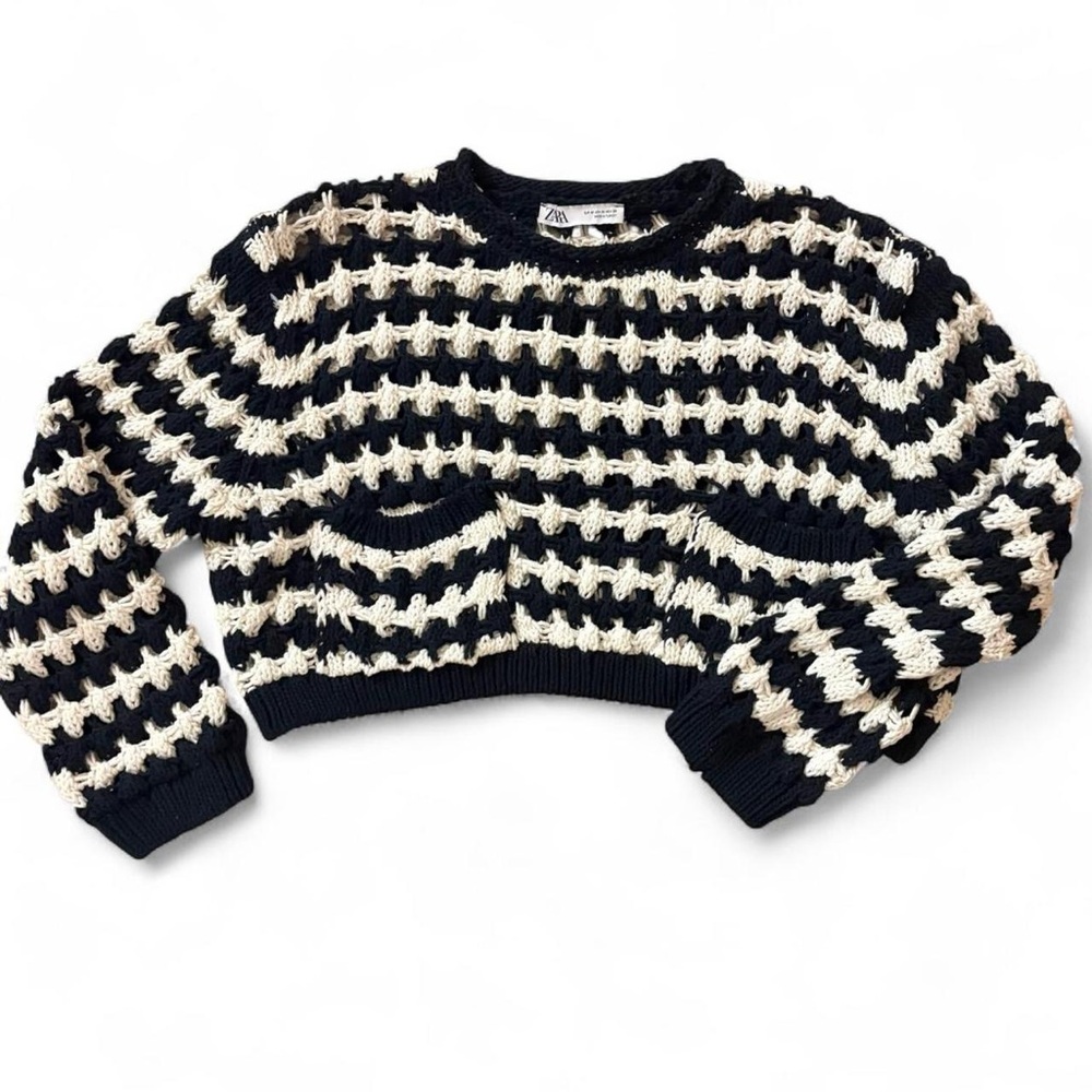 zara striped sweater - size m medium